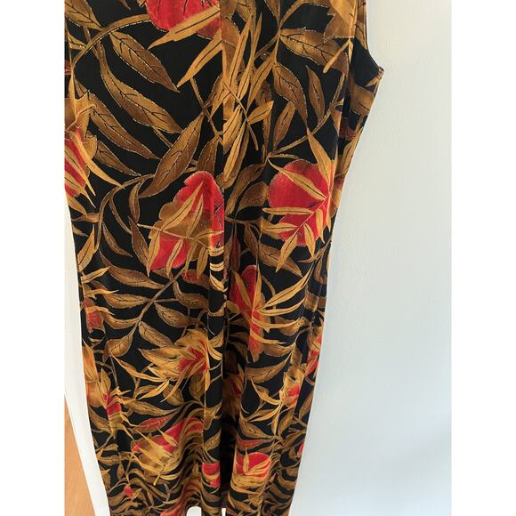 Jessica Howard Vtg Womens 10 Halter Long Dress Sheath Black Floral Party Resort - Picture 9 of 9